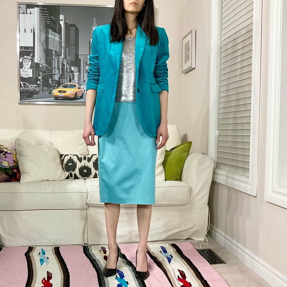 Teal pencil skirt